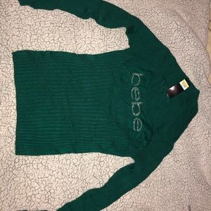 Bebe Open Chest Turtleneck Emerald Green